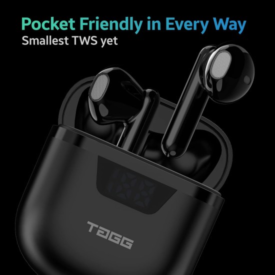 TAGG Liberty Buds Mini Truly Wireless in Ear Earbuds with Quad Mic, (Black) TAGG Liberty Buds Mini Truly Wireless in Ear Earbuds with Quad Mic, (Black)