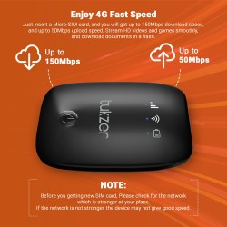 Tukzer 4G LTE Wireless Dongle with All SIM Network Support Plug & Play Data Card Stick with up to 150Mbps WiFi Hotspot (Black) Tukzer 4G LTE Wireless Dongle with All SIM Network Support Plug & Play Data Card Stick with up to 150Mbps WiFi Hotspot (Black)