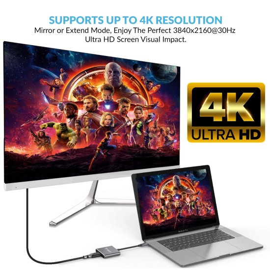 Tukzer USB C to HDMI Adapter (3 in 1) Type C Hub 3.1 to (TZ-Q11 Space Grey) Tukzer USB C to HDMI Adapter (3 in 1) Type C Hub 3.1 to (TZ-Q11 Space Grey)