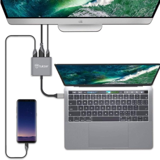 Tukzer USB C to HDMI Adapter (3 in 1) Type C Hub 3.1 to (TZ-Q11 Space Grey) Tukzer USB C to HDMI Adapter (3 in 1) Type C Hub 3.1 to (TZ-Q11 Space Grey)