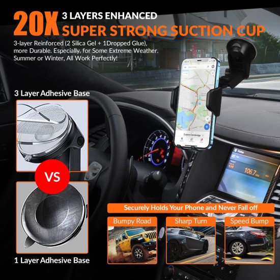 Tukzer Universal Car Mount Mobile Holder Stand| Strong Suction Cup, Double Shift Locking for Dashboard Windshield,Black Tukzer Universal Car Mount Mobile Holder Stand| Strong Suction Cup, Double Shift Locking for Dashboard Windshield,Black