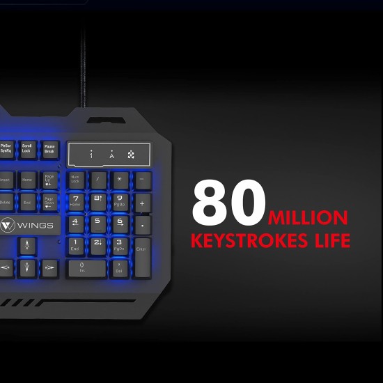 Wings USB Grind105 with Metallic casing, 19 Anti-ghosting Key and Letter Illumination Keyboard (Black) Wings USB Grind105 with Metallic casing, 19 Anti-ghosting Key and Letter Illumination Keyboard (Black)