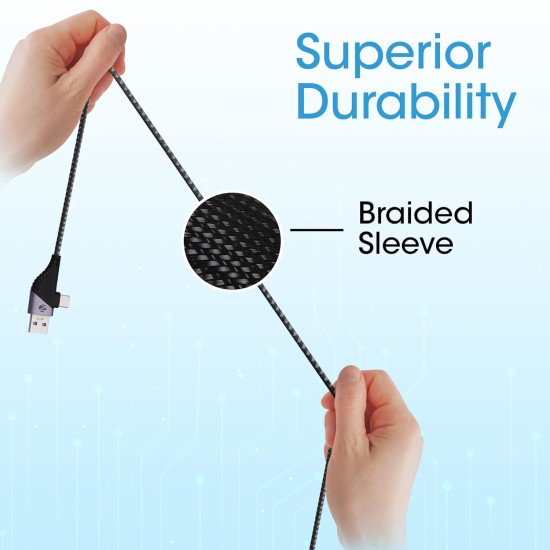 Zebronics UCLC65B 65 Watts PD Fast charging 4 in 1 cable with USB/Type C to Type C/Lightning connector Zebronics UCLC65B 65 Watts PD Fast charging 4 in 1 cable with USB/Type C to Type C/Lightning connector