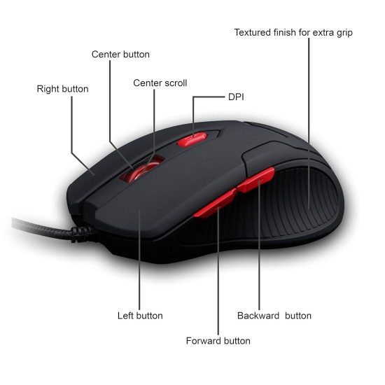 Zebronics Zeb Feather - Premium USB Gaming Mouse with 6 Buttons Zebronics Zeb Feather - Premium USB Gaming Mouse with 6 Buttons