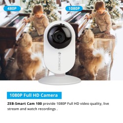 Zebronics Zeb Smart Cam 100 Smart Home Automation WiFi Camera with Remote Monitoring Zebronics Zeb Smart Cam 100 Smart Home Automation WiFi Camera with Remote Monitoring