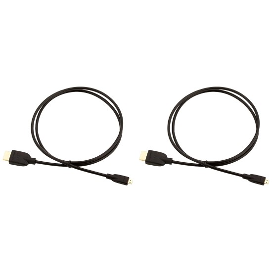 amazon basics Hl-007331 High-Speed Micro-Hdmi (Not Micro-Usb) To Hdmi Cable - 3 Feet (2-Pack) (Latest Standard) , Black amazon basics Hl-007331 High-Speed Micro-Hdmi (Not Micro-Usb) To Hdmi Cable - 3 Feet (2-Pack) (Latest Standard) , Black