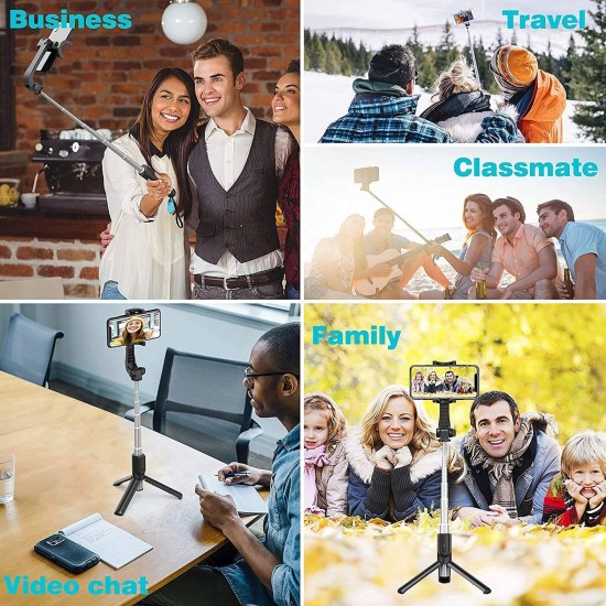 AIRTREE R1 Bluetooth Selfie-Sticks with Remote 3-in-1 Multifunctional Selfie-Stick Tripod Stand Compatible with All Phones AIRTREE R1 Bluetooth Selfie-Sticks with Remote 3-in-1 Multifunctional Selfie-Stick Tripod Stand Compatible with All Phones