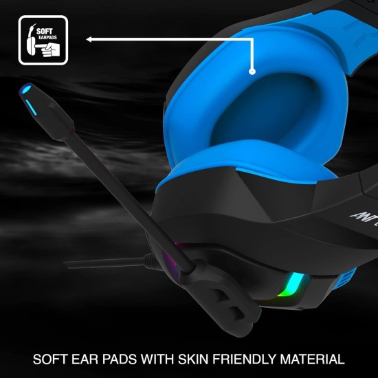 Ant Esports H530 Multi-Platform Pro RGB Gaming Headsetfor PC / PS4 / PS5 / Xbox One / Switch1 with mic, Black Blue Ant Esports H530 Multi-Platform Pro RGB Gaming Headsetfor PC / PS4 / PS5 / Xbox One / Switch1 with mic, Black Blue