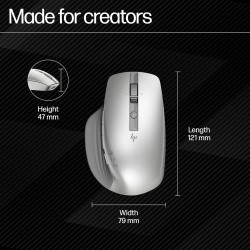 HP 930 Creator Wireless Mouse, USB-A dongle, Bluetooth 5.1, 7 programmable Buttons, Up to 4000 dpi HP 930 Creator Wireless Mouse, USB-A dongle, Bluetooth 5.1, 7 programmable Buttons, Up to 4000 dpi
