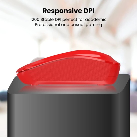 Portronics Toad 25 Wireless Mouse, 2.4 GHz with USB Nano Dongle, 1200 DPI (Red) Portronics Toad 25 Wireless Mouse, 2.4 GHz with USB Nano Dongle, 1200 DPI (Red)