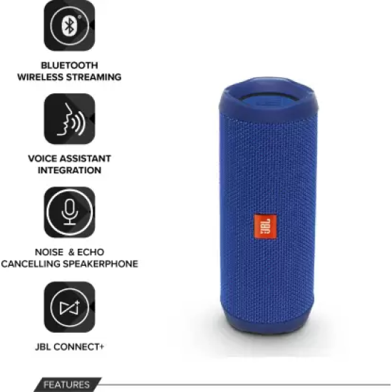 JBL Flip 4 with 12Hrs Playtime, IPX7 Waterproof 16 W Portable Bluetooth Speaker (Dark Blue, Stereo Channel) JBL Flip 4 with 12Hrs Playtime, IPX7 Waterproof 16 W Portable Bluetooth Speaker (Dark Blue, Stereo Channel)