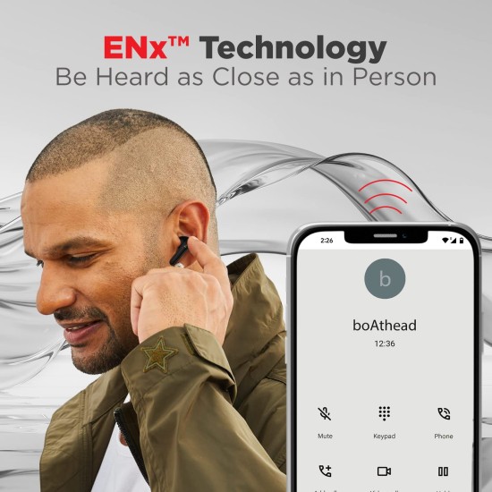 boAt Airdopes 113 Bluetooth Truly Wireless in Ear Earbuds with ENx Tech, (Space Black) boAt Airdopes 113 Bluetooth Truly Wireless in Ear Earbuds with ENx Tech, (Space Black)