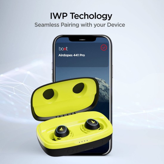 boAt Airdopes 441 Pro True Wireless in Ear Earbuds with mic, Upto 150 Hours Playback (Spirit Lime) boAt Airdopes 441 Pro True Wireless in Ear Earbuds with mic, Upto 150 Hours Playback (Spirit Lime)