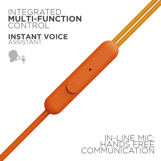 boAt Bassheads 102 Wired in Ear Earphones with Mic (Mint Orange) boAt Bassheads 102 Wired in Ear Earphones with Mic (Mint Orange)