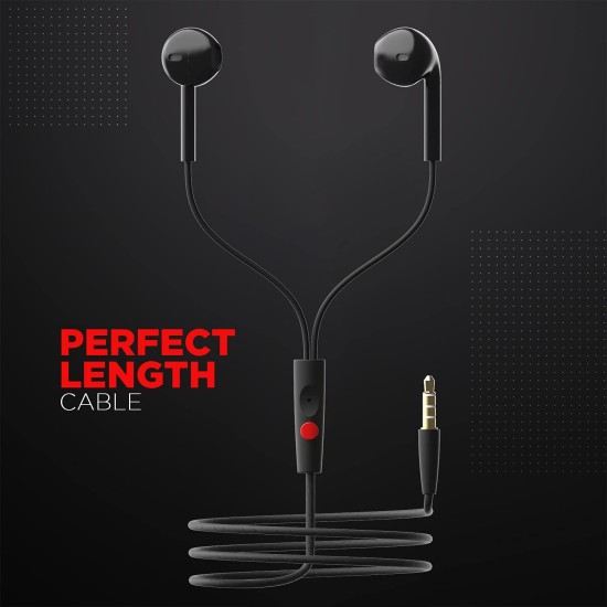boAt Bassheads 105 Wired in Ear Earphones with Mic (Black) boAt Bassheads 105 Wired in Ear Earphones with Mic (Black)