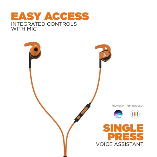 boAt Bassheads 242 in Ear Wired Earphones with Mic(Orange) boAt Bassheads 242 in Ear Wired Earphones with Mic(Orange)
