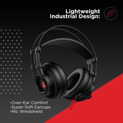 boAt Immortal IM-200 7.1 Wired Over Ear Headphones Channel USB Gaming Headphone  Drivers with mic (Active Black) refurbished 