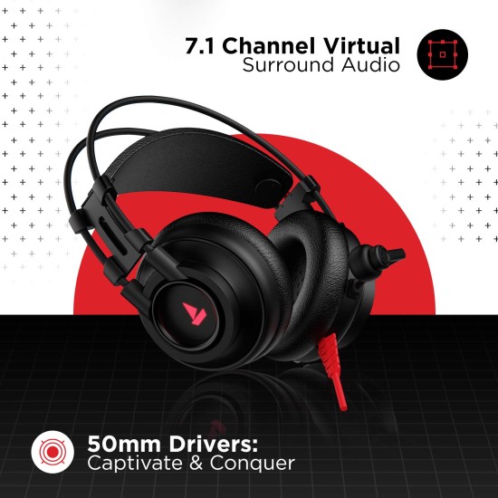boAt Immortal IM-200 7.1 Wired Over Ear Headphones Channel USB Gaming Headphone Drivers with mic (Active Black) boAt Immortal IM-200 7.1 Wired Over Ear Headphones Channel USB Gaming Headphone Drivers with mic (Active Black)