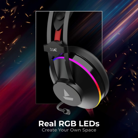 boAt Immortal IM-400 7.1 Channel PC USB Gaming Over-Ear Headphones with 50mm (Black Sabre) boAt Immortal IM-400 7.1 Channel PC USB Gaming Over-Ear Headphones with 50mm (Black Sabre)