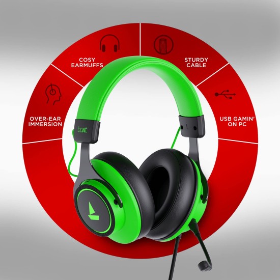 boAt Immortal IM1000D Dual Channel Gaming Wired Over Ear Headphones with mic Viper Green) boAt Immortal IM1000D Dual Channel Gaming Wired Over Ear Headphones with mic Viper Green)