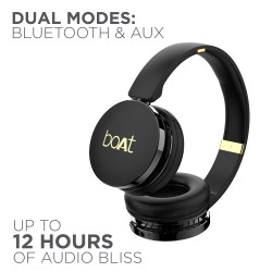 boAt Rockerz 370 On Ear Bluetooth Headphones with Upto 12 Hours Playtime, (Buoyant Black) boAt Rockerz 370 On Ear Bluetooth Headphones with Upto 12 Hours Playtime, (Buoyant Black)