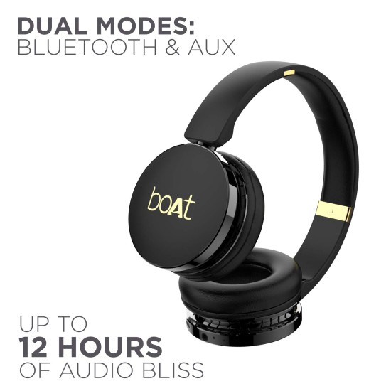 boAt Rockerz 370 On Ear Bluetooth Headphones with Upto 12 Hours Playtime, (Buoyant Black) boAt Rockerz 370 On Ear Bluetooth Headphones with Upto 12 Hours Playtime, (Buoyant Black)
