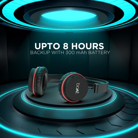 boAt Rockerz 400 Bluetooth On Ear Headphones with Mic with Upto 8 Hours Playback & Soft Padded Ear Cushions(Black/Red) boAt Rockerz 400 Bluetooth On Ear Headphones with Mic with Upto 8 Hours Playback & Soft Padded Ear Cushions(Black/Red)