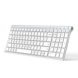 iClever BK10 Bluetooth Keyboard, Multi Device Wireless Keyboard Rechargeable Bluetooth 5.1 Stable /White