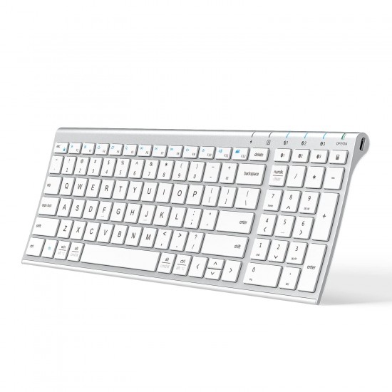 iClever BK10 Bluetooth Keyboard, Multi Device Wireless Keyboard Rechargeable Bluetooth 5.1 Stable /White iClever BK10 Bluetooth Keyboard, Multi Device Wireless Keyboard Rechargeable Bluetooth 5.1 Stable /White