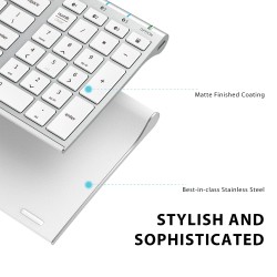 iClever BK10 Bluetooth Keyboard, Multi Device Wireless Keyboard Rechargeable Bluetooth 5.1 Stable /White iClever BK10 Bluetooth Keyboard, Multi Device Wireless Keyboard Rechargeable Bluetooth 5.1 Stable /White