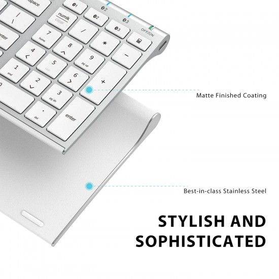 iClever BK10 Bluetooth Keyboard, Multi Device Wireless Keyboard Rechargeable Bluetooth 5.1 Stable /White iClever BK10 Bluetooth Keyboard, Multi Device Wireless Keyboard Rechargeable Bluetooth 5.1 Stable /White