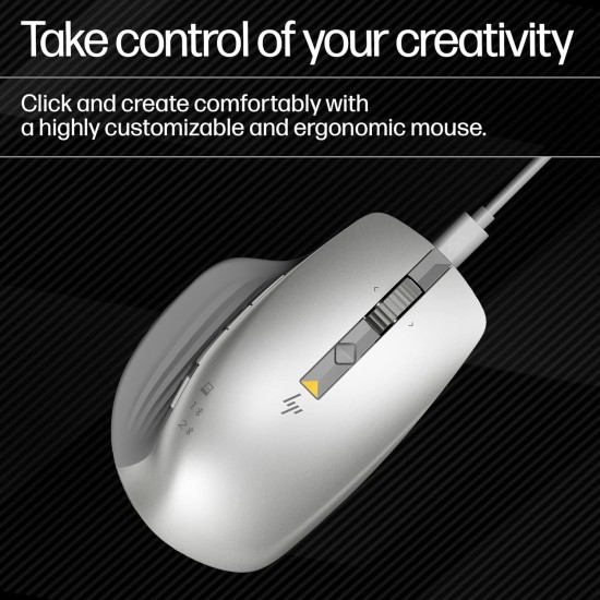HP 930 Creator Wireless Mouse, USB-A dongle, Bluetooth 5.1, 7 programmable Buttons, Up to 4000 dpi HP 930 Creator Wireless Mouse, USB-A dongle, Bluetooth 5.1, 7 programmable Buttons, Up to 4000 dpi