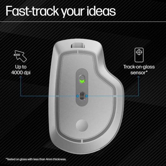 HP 930 Creator Wireless Mouse, USB-A dongle, Bluetooth 5.1, 7 programmable Buttons, Up to 4000 dpi HP 930 Creator Wireless Mouse, USB-A dongle, Bluetooth 5.1, 7 programmable Buttons, Up to 4000 dpi