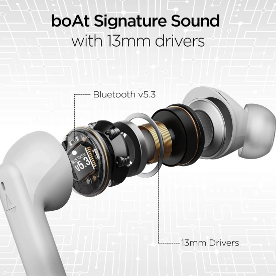 boAt Airdopes 170 TWS Earbuds with 50H Playtime, Quad Mics ENx™ (Frost White) boAt Airdopes 170 TWS Earbuds with 50H Playtime, Quad Mics ENx™ (Frost White)