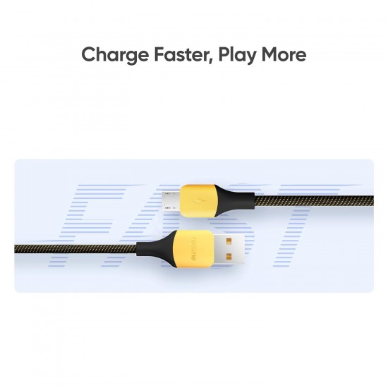 Realme 10W Fast Charging Micro-USB Cable (Braided, Black) Realme 10W Fast Charging Micro-USB Cable (Braided, Black)