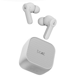 boAt Airdopes Fuel in Ear Headphones,Quad Mics,Enx (Pearl White),Bluetooth
