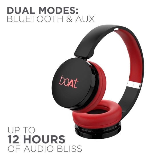 boAt Rockerz 370 On Ear Bluetooth Headphones with mic, Upto 12 Hours Playtime, (Fiery Red) boAt Rockerz 370 On Ear Bluetooth Headphones with mic, Upto 12 Hours Playtime, (Fiery Red)