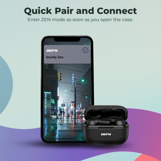 Defy Gravity Zen TWS Earbuds with 24 HRS Playback, Fast Charge, Low Latency, ENC Solution, Quick Pair & Connect(Bold Black) Defy Gravity Zen TWS Earbuds with 24 HRS Playback, Fast Charge, Low Latency, ENC Solution, Quick Pair & Connect(Bold Black)