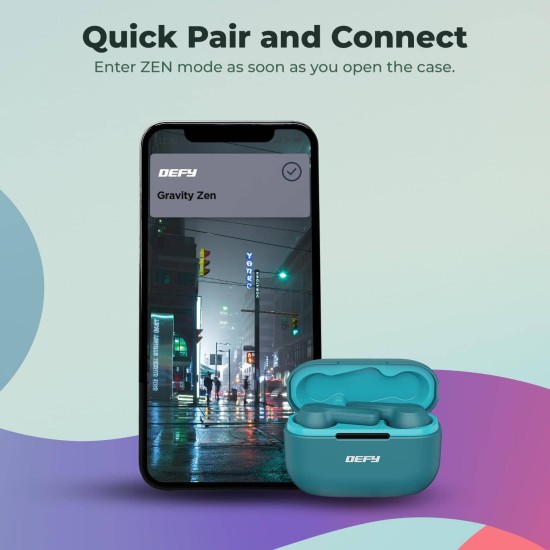 Defy Gravity Zen TWS Earbuds with 24 HRS Playback, Fast Charge, Low Latency, ENC Solution, Quick Pair & Connect(Dark Cyan) Defy Gravity Zen TWS Earbuds with 24 HRS Playback, Fast Charge, Low Latency, ENC Solution, Quick Pair & Connect(Dark Cyan)